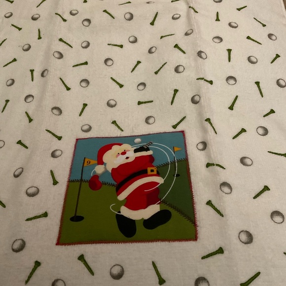 🌸3 for $18🌸 Christmas “Golfing Santa” W Golf Tees St. Nicholas Kitchen Towel - Picture 4 of 7